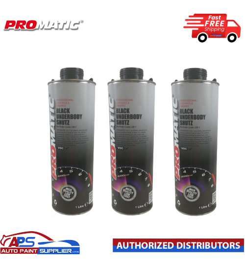 3 X PROMATIC SCHUTZ UNDER SEAL UNDERBODY RUST PROTECTION PROTECTOR BLACK 1LTR